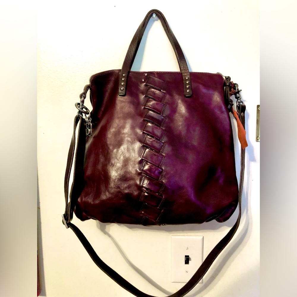 A.S.98 HARDIE HANDBAG satchel/crossbody in merlot NWOT